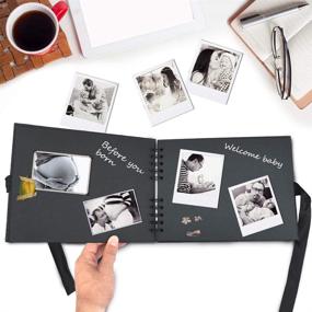 img 2 attached to 📷 Handmade Photo Album: DIY Scrapbook with Black Page, Perfect for Anniversary, Travelling, Baby Shower, Christmas Gift (Scrapbook, Black)