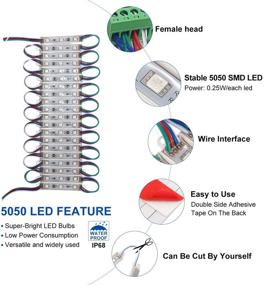 img 3 attached to 💡 WICHEMI Super Bright RGB LED Window Lights – 80ft, 160 Pieces, 3 Led 5050 SMD Module - Waterproof Storefront Decorative Light Strip for Business Advertising Signs