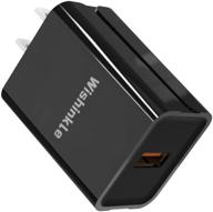 🔌 wishinkle quick charge 3.0 18w usb wall charger - samsung galaxy note8, s8 / s8+, lg g6 / v30, htc 10 - qualcomm certified - more compatibility logo