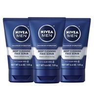 🧼 nivea men maximum hydration deep cleansing aloe vera face scrub - 3 pack, 4.4 oz tubes logo