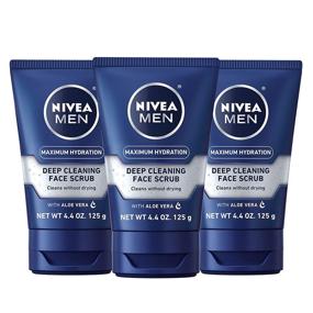 img 4 attached to 🧼 NIVEA MEN Maximum Hydration Deep Cleansing Aloe Vera Face Scrub - 3 Pack, 4.4 Oz Tubes