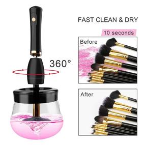 img 1 attached to 💄 RICRIS Makeup Brush Cleaner & Dryer Machine - USB Charger, Electric Make-up Brush Cleaning Tool, Fast Cleaning and Drying, Spinner for Brushes of Any Size and Shape