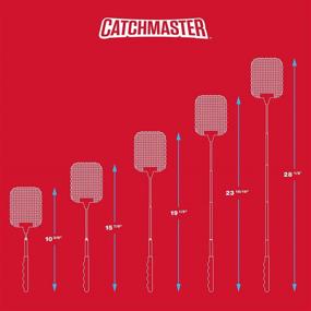 img 2 attached to 🪰 Catchmaster Extra-Long Bug and Fly Swatter - Compact Heavy Duty Metal - Extendable Up to 28 Inches - 3.25" x 3.75" Swatter Head - Pack of 6 Assorted Colors: Effective Bug and Fly Elimination Tool!