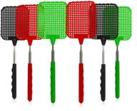 🪰 catchmaster extra-long bug and fly swatter - compact heavy duty metal - extendable up to 28 inches - 3.25" x 3.75" swatter head - pack of 6 assorted colors: effective bug and fly elimination tool! logo