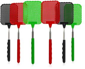 img 4 attached to 🪰 Catchmaster Extra-Long Bug and Fly Swatter - Compact Heavy Duty Metal - Extendable Up to 28 Inches - 3.25" x 3.75" Swatter Head - Pack of 6 Assorted Colors: Effective Bug and Fly Elimination Tool!