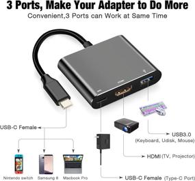 img 2 attached to 🔌 HDMI Adapter Hub Dock - 4K USB C HDMI Hub Cable for Switch, Mac Book Pro, and Samsung Galaxy S8 Plus