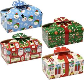 img 4 attached to Christmas Cookie Boxes with Festive Bows - Holiday Candy Treat Goody Boxes and Bags - Party Favors Pack of 16 by Gift Boutique