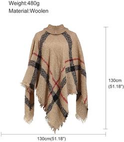 img 1 attached to HITOP Ponchos Turtleneck Oversized Pullover Women's Accessories and Scarves & Wraps