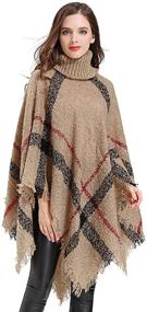 img 3 attached to HITOP Ponchos Turtleneck Oversized Pullover Women's Accessories and Scarves & Wraps