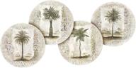 🌿 thirstystone stoneware coaster: elegant ferns and palms design for your refreshment needs логотип