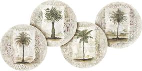 img 1 attached to 🌿 Thirstystone Stoneware Coaster: Elegant Ferns and Palms Design for Your Refreshment Needs