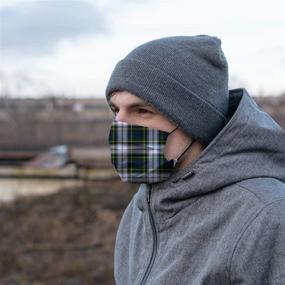 img 1 attached to 2 Pack Unisex Stylish Gordon Dress Tartan Plaid Cloth Face Mask - Washable & Reusable Dust Cover Balaclava for Outdoor Activities, School, Shopping & Sports