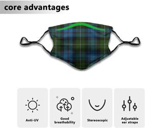 img 3 attached to 2 Pack Unisex Stylish Gordon Dress Tartan Plaid Cloth Face Mask - Washable & Reusable Dust Cover Balaclava for Outdoor Activities, School, Shopping & Sports