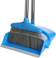 🧹 aynoo upright broom and dustpan set for quick sweeping in office and home - up to 93cm broom & 87cm dustpan (blue) logo