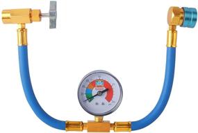 img 4 attached to 🌡️ R1234YF Refrigerant Charge Hose Kit with Gauge and Accessories for AC System