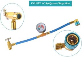 img 1 attached to 🌡️ R1234YF Refrigerant Charge Hose Kit with Gauge and Accessories for AC System