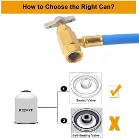 img 2 attached to 🌡️ R1234YF Refrigerant Charge Hose Kit with Gauge and Accessories for AC System