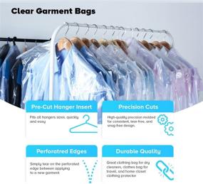 img 2 attached to 👗 357 Count Clear Garment Bag Covers - 42 Inch Transparent Clothing Dust Cover Dustproof Bags for Luggage, Dresses, Linens | Ideal for Storage, Travel, or Dry Cleaning