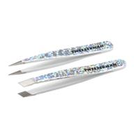 💫 tweezerman hollygraphic micro mini tweezer set: perfect 2 piece set for precision hair removal logo