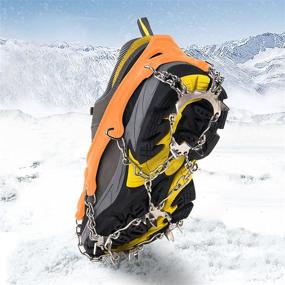 img 3 attached to OuterStar Traction Cleats: 18 Stainless Steel 👞 Spikes Crampons for Slip-Free Walking on Ice and Snow