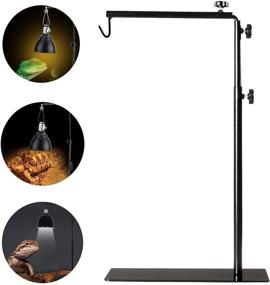 img 4 attached to Adjustable Reptile Lamp Stand - 15-35.5 inch Metal Floor Light Holder for Reptile Glass Terrarium Heating Light - BETAZOOER Landing Lamp Stand Bracket