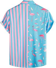 img 3 attached to 🌺 VATPAVE Hawaiian Flamingo Shirts: Stylish Casual Men's Clothing for a Tropical Twist