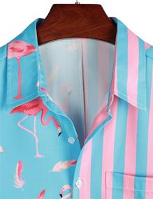 img 2 attached to 🌺 VATPAVE Hawaiian Flamingo Shirts: Stylish Casual Men's Clothing for a Tropical Twist