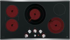 img 2 attached to 🍳 GE PP7036SJSS 36 Inch Smoothtop Electric Cooktop with 5 Radiant Elements, Sync Technology, Versatile Burner Options, Keep Warm Setting, Control Lock Capability, Red LED Backlit Knobs, ADA Compliant Fits Guarantee