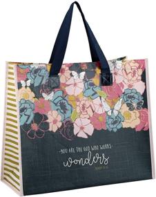 img 3 attached to Prayerful Wings Reusable Gift/Tote Bag: A Creative Brand's Large, Blue Delight