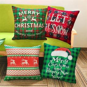 img 4 attached to BININBOX Christmas Decorative Pillowcase Buffalo