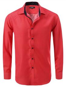 img 4 attached to 👕 7Encounter Patterned Cotton Men's Shirts with Spread Collar