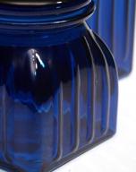 🔵 navy blue glass jars by cypress home: set of 3 - organize and decorate in style логотип