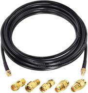 enhance signal connections: superbat 25ft sma male to sma female rf coaxial cable + 5pcs adapter kit for router, antenna, wireless adapter logo