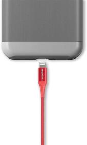 img 1 attached to 🔴 Amazon Basics 1-Ft MFi Certified USB-A to Lightning Cable Cord for iPhone & iPad - Red Nylon Charger