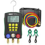🌡️ digital hvac manifold gauge set with pressure and temperature test, refrigerant leak test, lcd display and vacuum gauges, including refrigerant hoses, temperature clamps - ideal for air conditioning systems logo