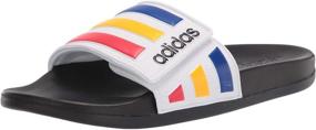 img 4 attached to 👟 Комфортные и регулируемые детские слайды adidas Adilette: идеальные сандалии для ношения весь день.