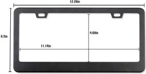 img 3 attached to 🚗 2-Pack Карбонового Волокна Алюминиевые Номерные Знаки – Универсальная Накладка на Автомобильные Номерные Знаки, Ржавчине- и Влагостойкий Держатель Кронштейн (Черный)