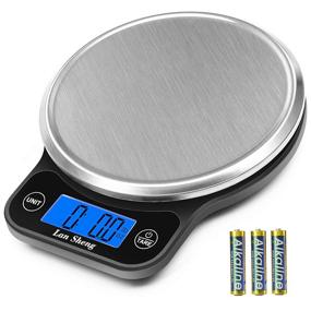 img 4 attached to Lan Sheng Food Scale: 13lb/6kg Digital Kitchen Scale for Precise Cooking and Weight Loss, Easy Clean Stainless Steel Design (Includes Batteries)