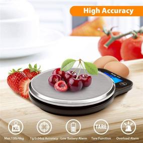 img 3 attached to Lan Sheng Food Scale: 13lb/6kg Digital Kitchen Scale for Precise Cooking and Weight Loss, Easy Clean Stainless Steel Design (Includes Batteries)