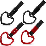 enhance your car's aesthetics and safety with the 4-piece tsurikawa ring heart-shaped car hand strap logo