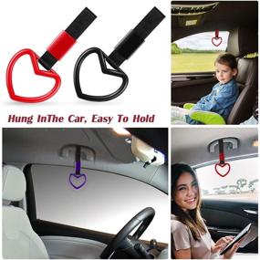 img 2 attached to Enhance Your Car's Aesthetics and Safety with the 4-Piece Tsurikawa Ring Heart-Shaped Car Hand Strap