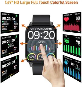 img 2 attached to 📱 chalvh Smart Watch: 1.69" Touch Screen Fitness Tracker with Heart Rate Monitor and Sleep Monitor - IP67 Waterproof Smartwatch for Android and iPhone