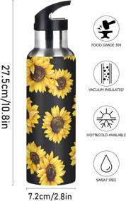 img 3 attached to Qilmy Bottle Insulated Stainless Sunflower