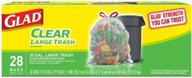 🗑️ glad clear recycling drawstring large trash bags, clear, 30 gallon, 28 count: efficient waste solution for recycling logo