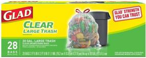 img 3 attached to 🗑️ Glad Clear Recycling Drawstring Large Trash Bags, Clear, 30 Gallon, 28 Count: Efficient Waste Solution for Recycling