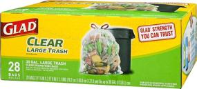 img 2 attached to 🗑️ Glad Clear Recycling Drawstring Large Trash Bags, Clear, 30 Gallon, 28 Count: Efficient Waste Solution for Recycling