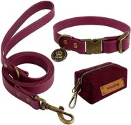 🐾 wisedog dog collar and leash set combo: adjustable and durable training pet collars with leashes for small, medium, and large dogs - includes bonus poop bag holder logo