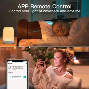 img 1 attached to 🛏️ Treatlife Smart Bedside Lamp: Alexa and Google Home Compatible, Automated Schedules, APP Control, Dimmable Light &amp; Color Changing RGB Glow Light - Ideal for Bedrooms