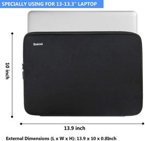 img 2 attached to 💼 Black Laptop Case 13-13.3 Inch: Protective Sleeve Compatible with MacBook Air/Pro, HP, ASUS, Acer, Lenovo, Chromebook