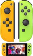 🎮 enhanced joy pad switch controller alternatives: r/l joy pad remote controllers with wake-up function, 6-axis gyro (yellow and green) logo